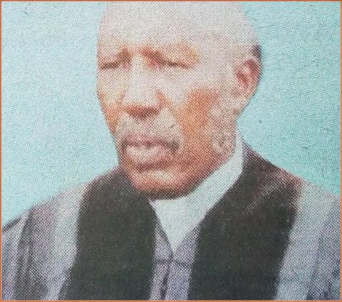 death announcement of Reverend Samuel Pulei of P.C.E.A church Kajiado Presbyterian Olooseos Parish